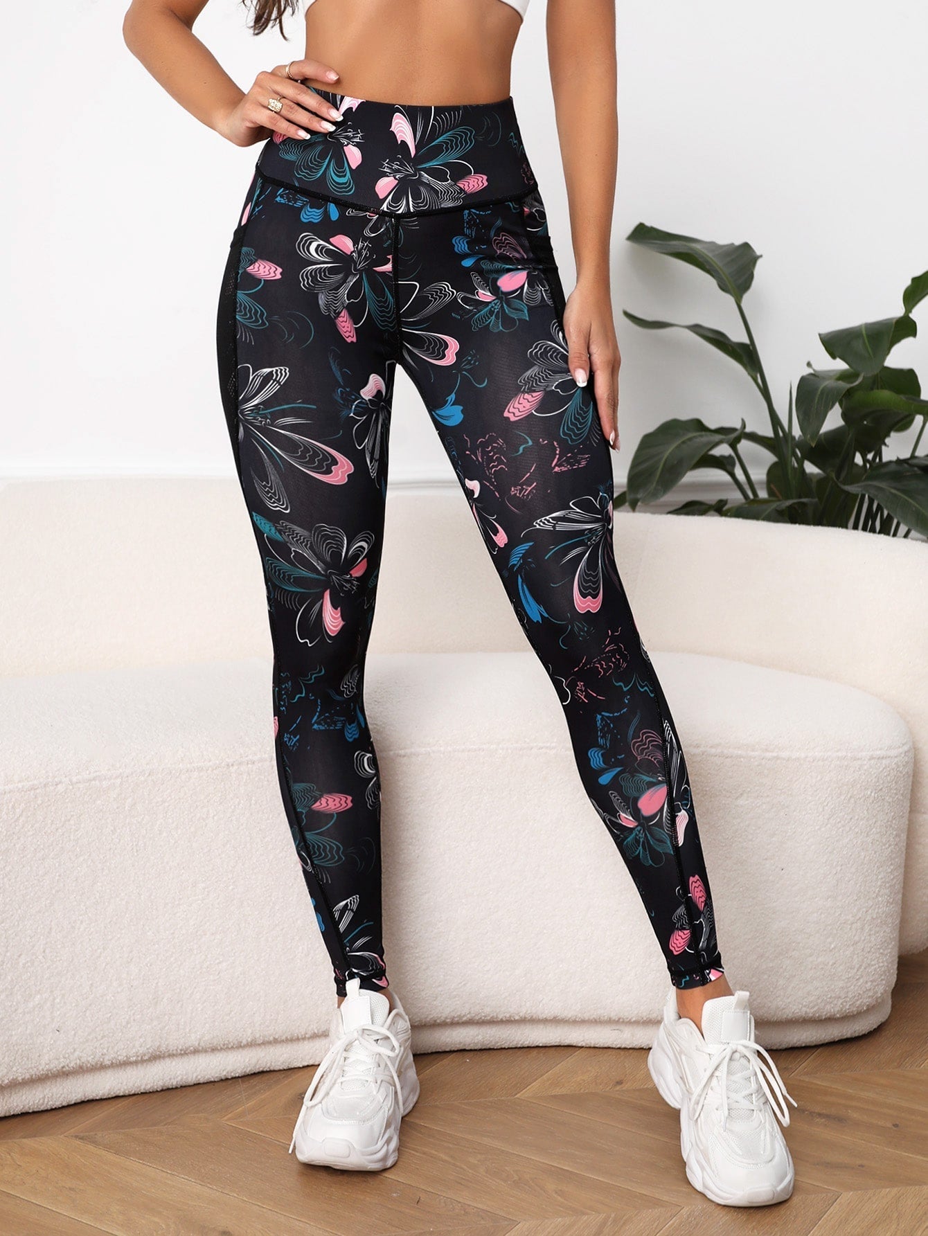 Legging esportiva  cintura larga com bolso