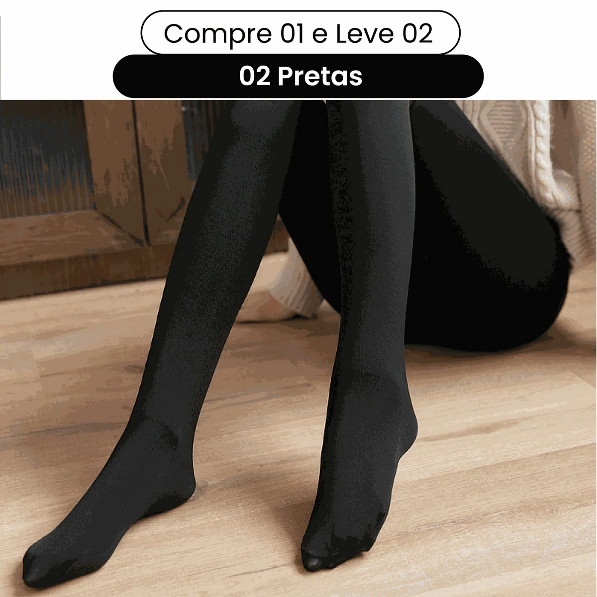 Meia Calça com Lã 70D Térmica - Compre 1 Leve 2