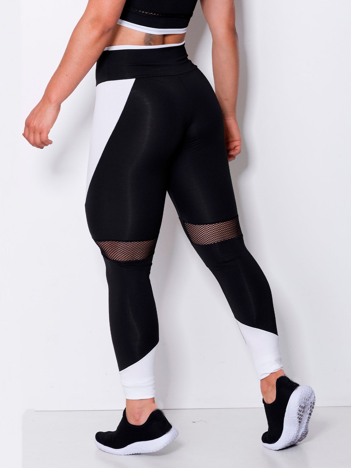 Calça Legging de Academia Confort com Tela Arrastão