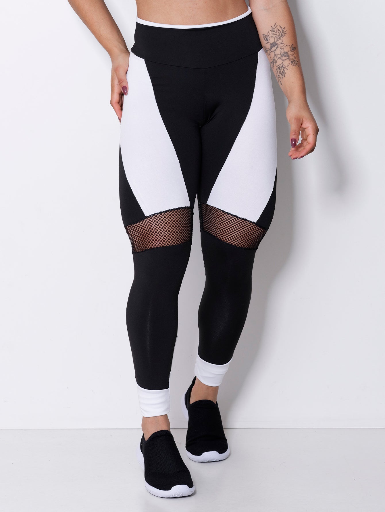 Calça Legging de Academia Confort com Tela Arrastão