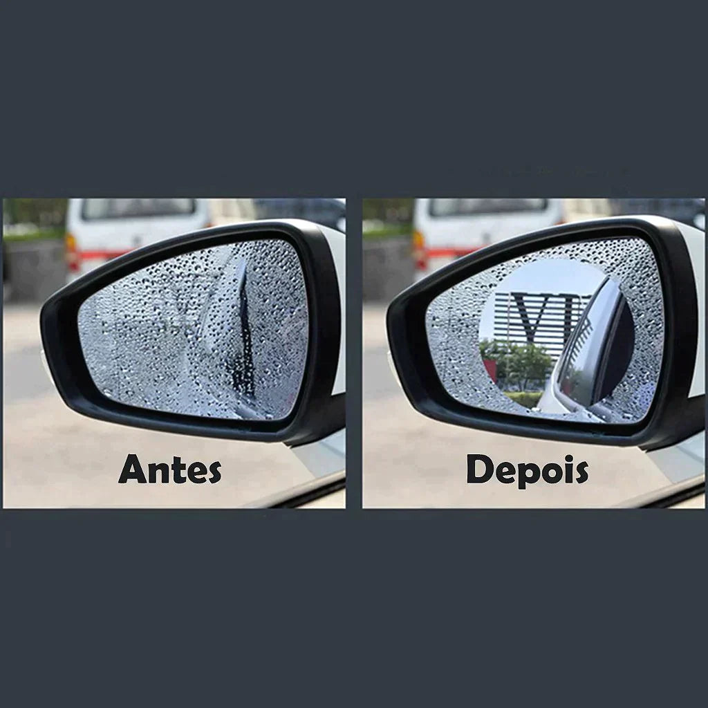 Pelicula Retrovisor Carro Anti Embaçante Respingo Chuva Kit Com 2