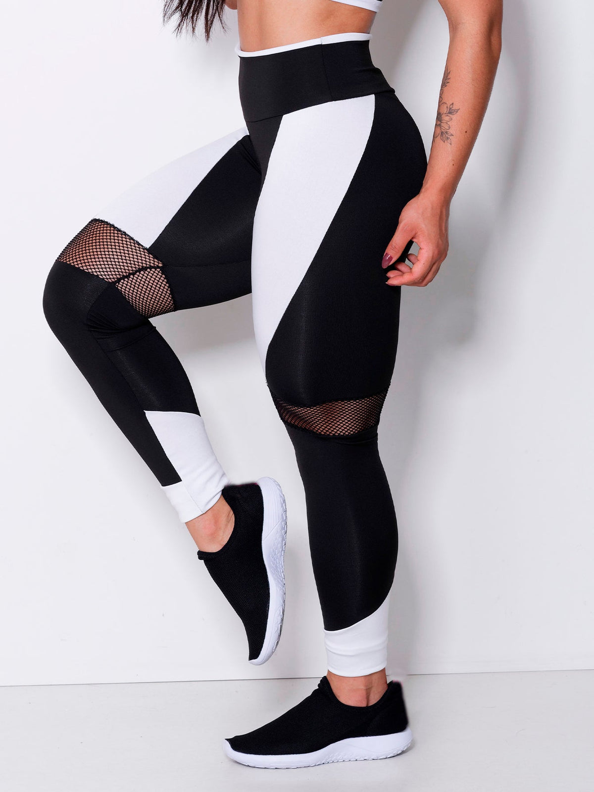 Calça Legging de Academia Confort com Tela Arrastão