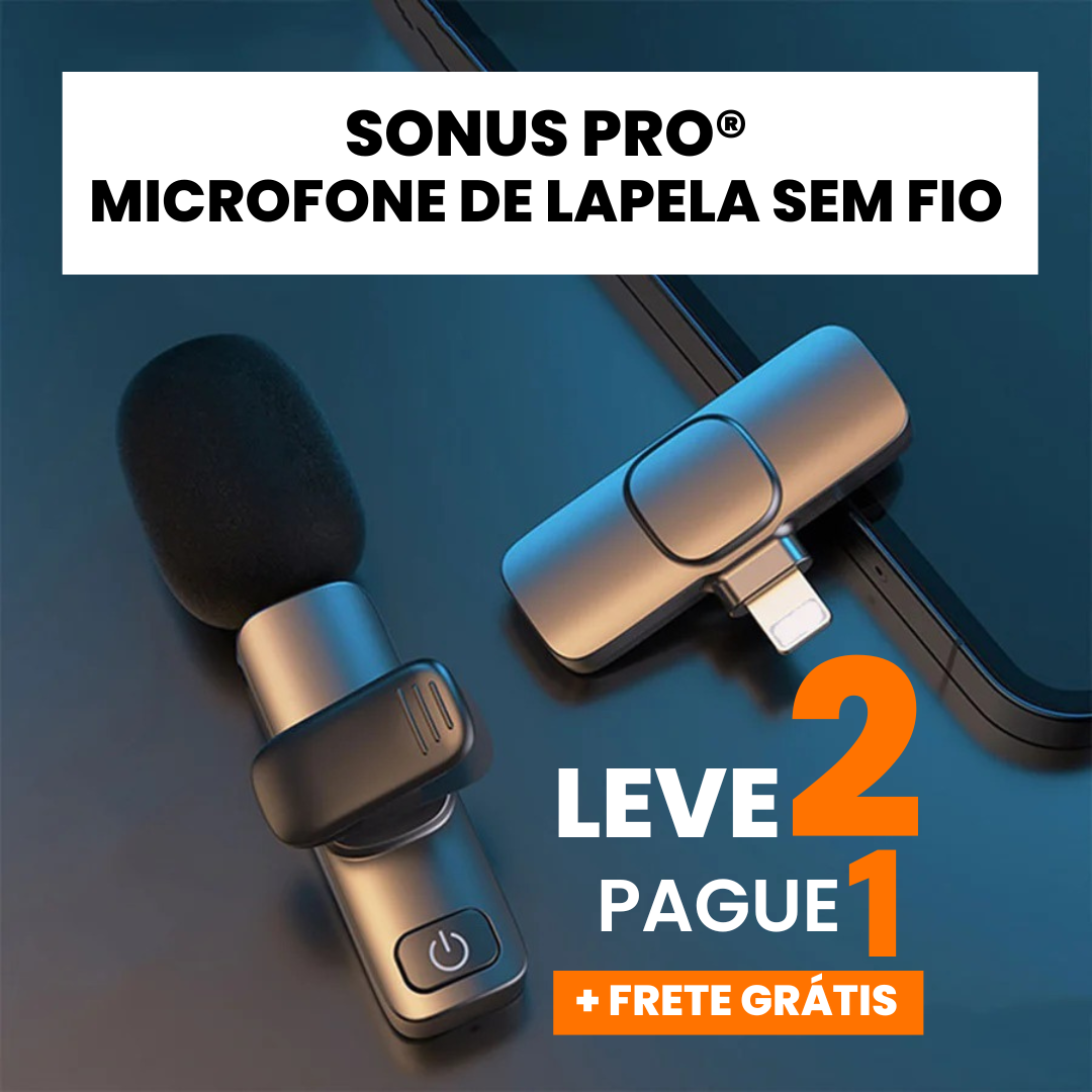 SonusPro - Microfone de lapela sem fio | LEVE 2 PAGUE 1