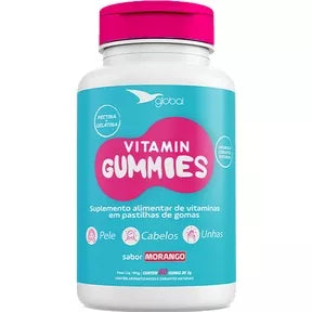 Gummies Gomas Pele, Cabelos E Unhas | Sabor Morango ou Laranja | 60 Gomas