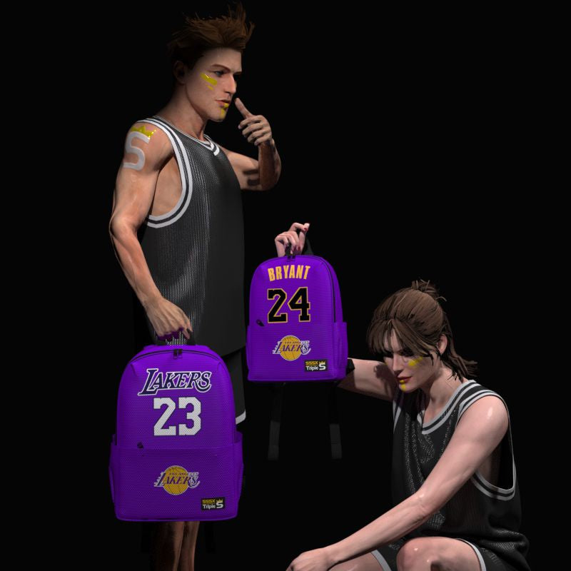 Mochila James 16in Masculina Feminina Impermeável NBA Lakers Kobe Escolar Para Estudantes