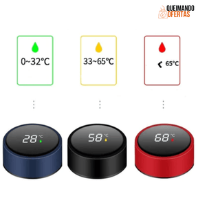 Garrafa Térmica Qinovar™ - Com Medidor de Temperatura Digital Led