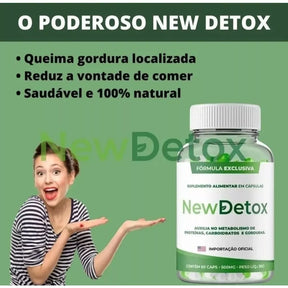 kit 2 x New Detox 60 Capsulas Queima Gordura De Forma Natural