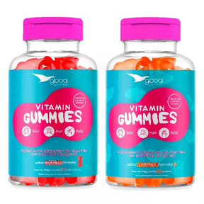 Gummies Gomas Pele, Cabelos E Unhas | Sabor Morango ou Laranja | 60 Gomas