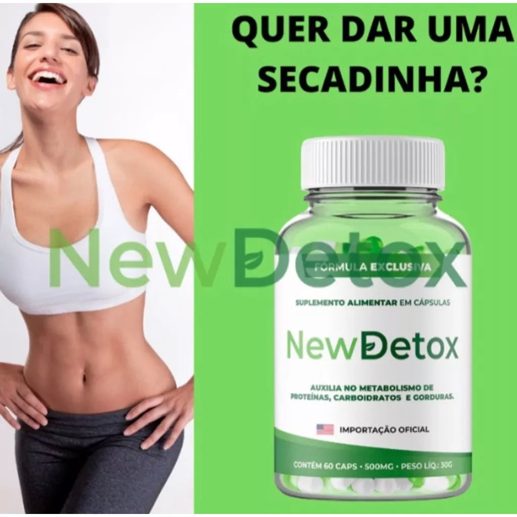 kit 2 x New Detox 60 Capsulas Queima Gordura De Forma Natural